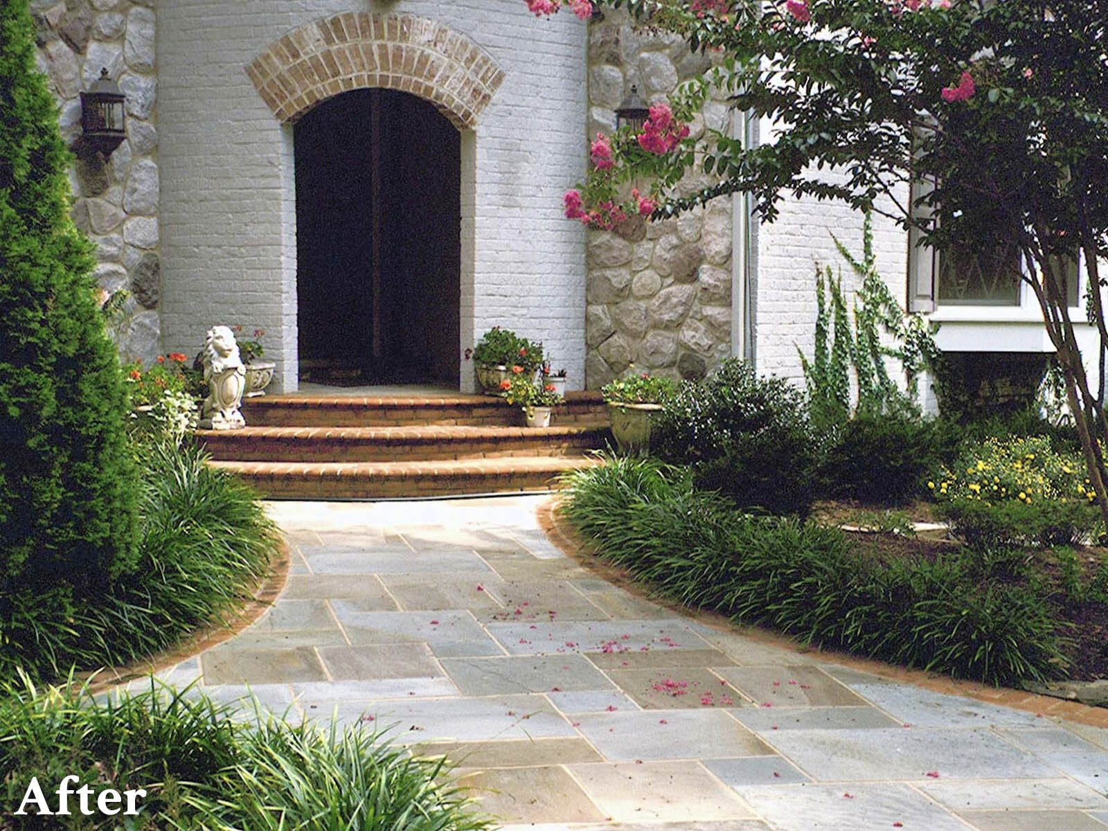 Stone & Bullnose Brick Entry-AFTER